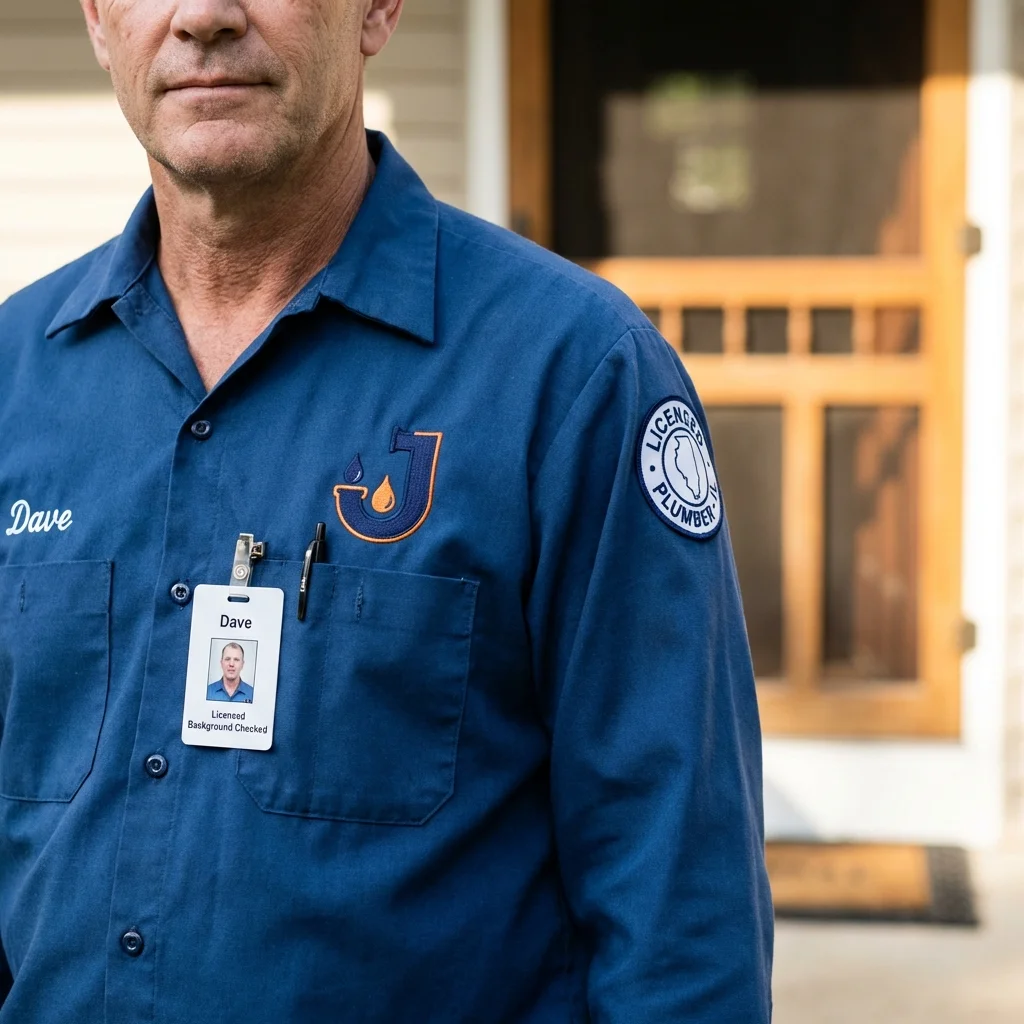 Licensed plumber showing ID badge in Ouray, CO